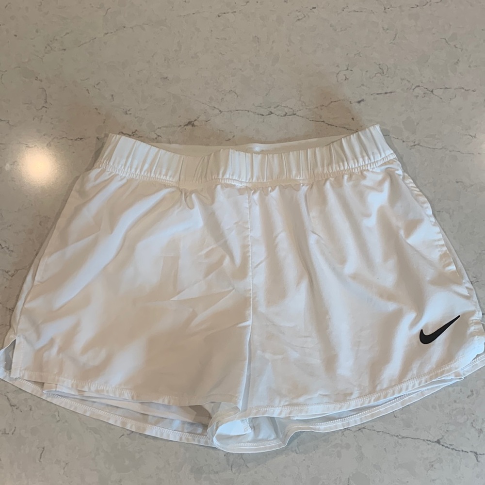 Nike White Dri-Fit workout shorts
